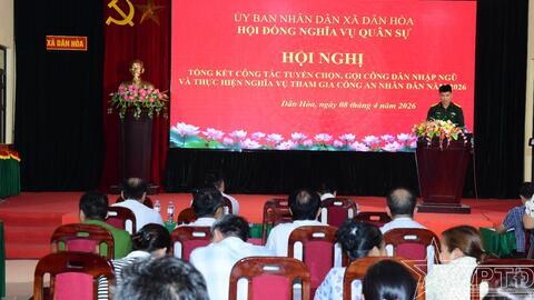 Xã Dân Hòa hoàn thành 100% chỉ tiêu giao quân năm 2026