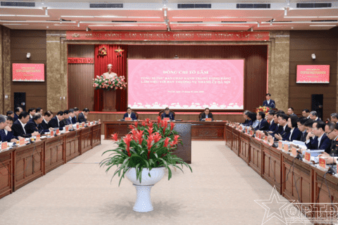 Tổng Bí thư Tô Lâm làm việc với Ban Thường vụ Thành ủy Hà Nội về các định hướng lớn phát triển Thủ đô