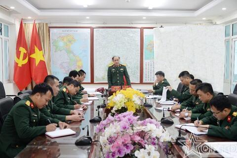 Ban Chỉ huy PTKV5-Thanh Oai luyện tập chuyển trạng thái sẵn sàng chiến đấu