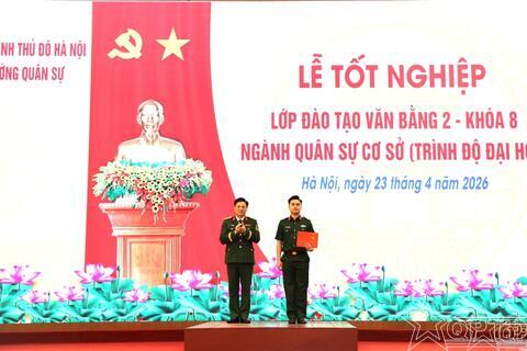 Lễ tốt nghiệp lớp đào tạo văn bằng 2 ngành quân sự cơ sở