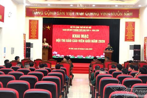Ban Chỉ huy PTKV4-Gia Lâm: Hội thi báo cáo viên năm 2026