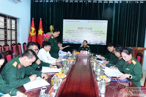 Bộ Tư lệnh Thủ đô Hà Nội làm việc với UBND phường Tây Mỗ về việc điều chuyển tài sản công