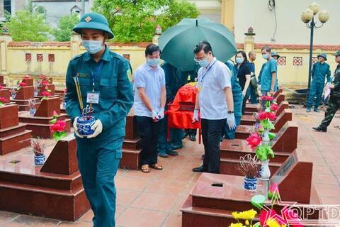 Xã Hoài Đức hoàn thành tìm kiếm, lấy mẫu hài cốt liệt sĩ tại 2 nghĩa trang liệt sĩ trên địa bàn xã