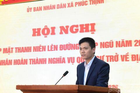 Xã Phúc Thịnh gặp mặt thanh niên nhập ngũ