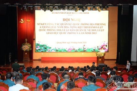 Xã Quang Minh sơ kết công tác quân sự, quốc phòng 6 tháng đầu năm 2026