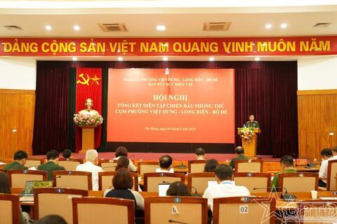 Cụm phường Việt Hưng, Long Biên, Bồ Đề tổng kết diễn tập chiến đấu phòng thủ năm 2026